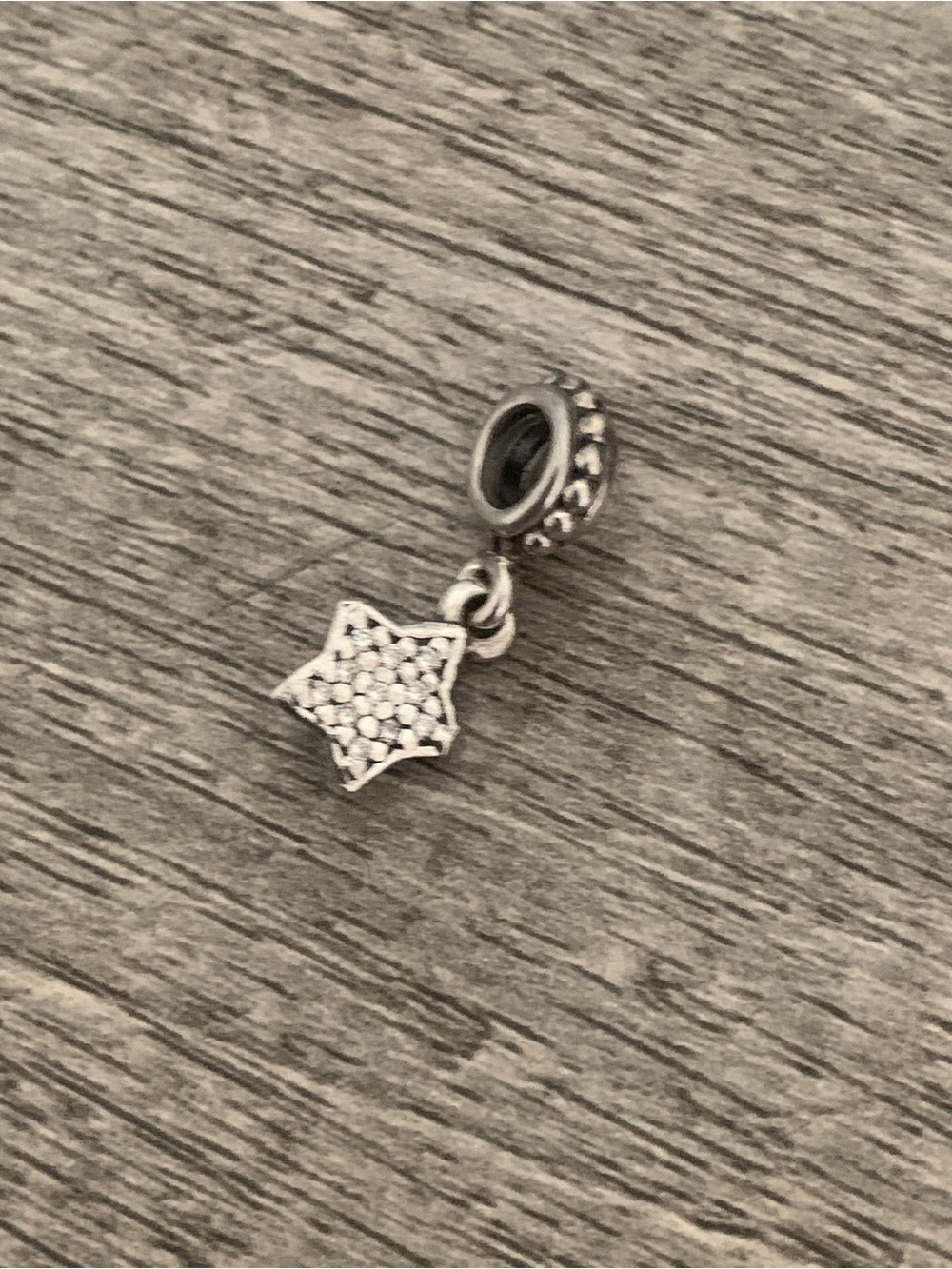 Pandora Silver Pave Star Dangle Charm